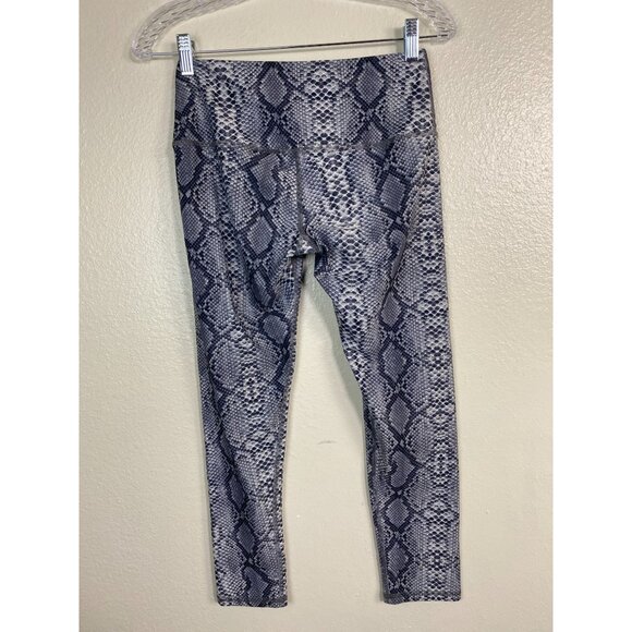 Noli Active Snakeskin Print Crop Leggings Size Small Athletic Yoga Gym Workout - Picture 2 of 11